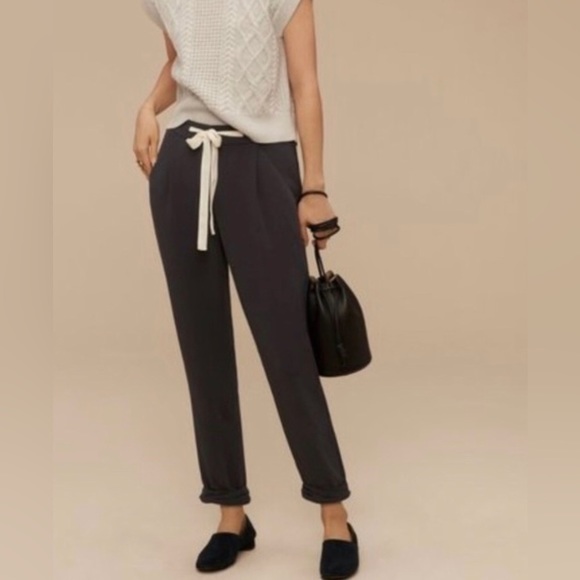 Wilfred Pants - WILFRED Aritzia ALLANT DRAWSTRING TROUSER PANT SIZE 6 OLIVE TAUPE DRAPEY CUFFED